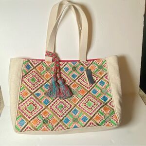 Evelyn K New W/Tags Embroidered Tote Bag